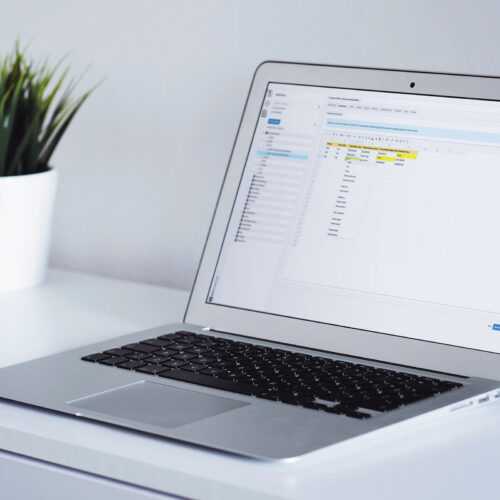 bizExaminer MS Excel Spreadsheet auf Bildschirm eines Laptops